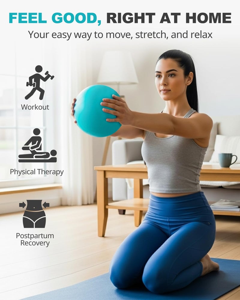 Trideer 9-Inch Pilates Ball, Small Exercise Ball for Yoga, Core Training, Physical Therapy, Balance, Stability and Stretching Pilates Equipment with Inflation Straw - Image 2